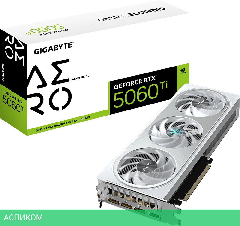 Видеокарта Gigabyte GeForce RTX 5060 Ti Aero OC 8GB GDDR7 (GV-N506TAERO OC-8GD)