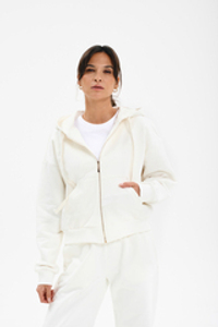 Худи oversize на молнии молочный