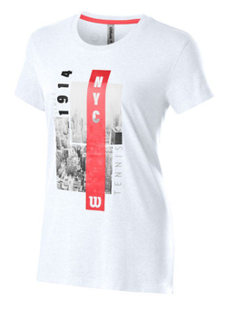 Женская футболка теннисная Wilson New York City Aerial Tech Tee W - white