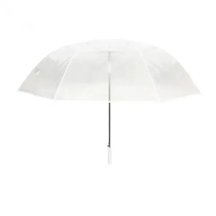 Smati Прозрачный длинный зонт с белой каймой.