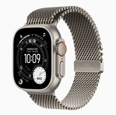 Часы Apple Watch Ultra 3 GPS + Cellular 49mm Natural Titanium Case, Milanese Loop (Natural Titanium) M
