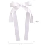 Заколка для волос зажим с бантиком, с длинными хвостиками, белый, MONTE VITA, 457113