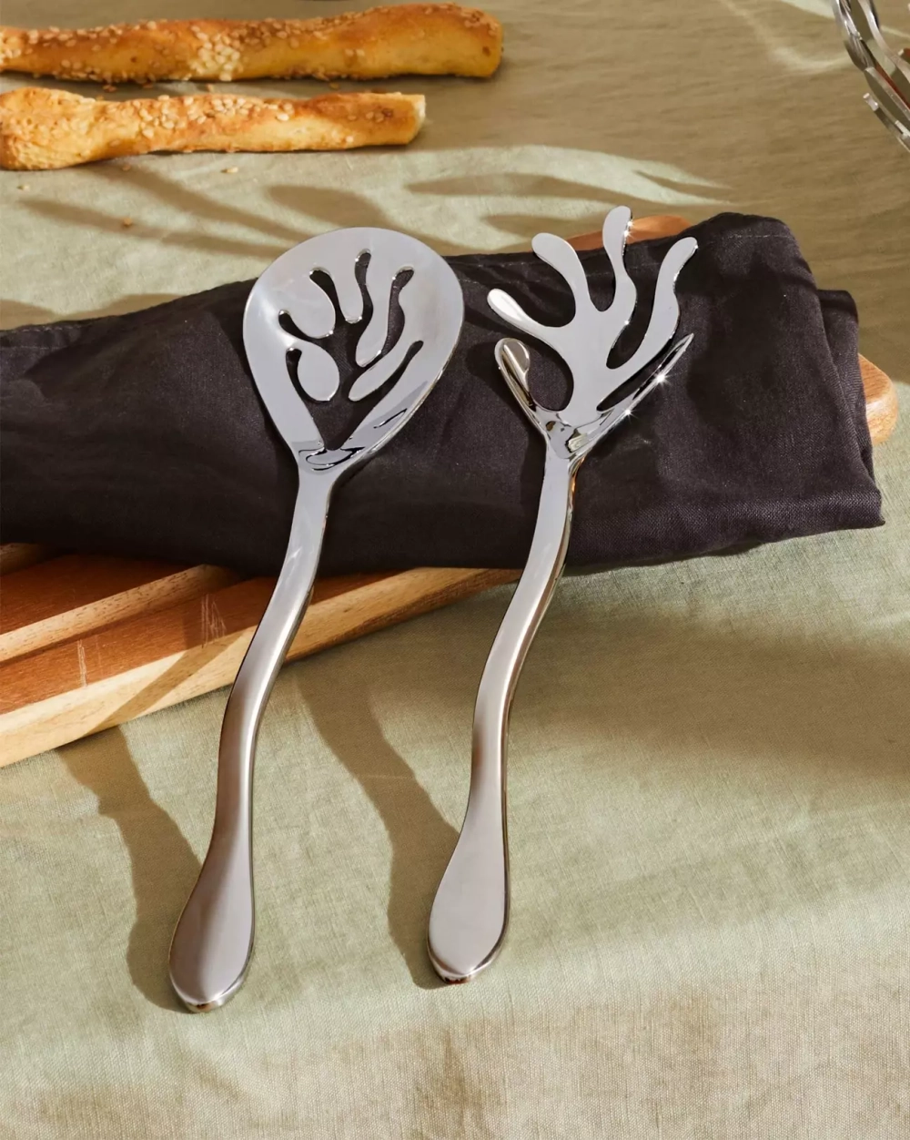 Alessi - Набор ложек для салата Mediterraneo 27см / артикул   ESI16SET  / GTIN 8003299948727