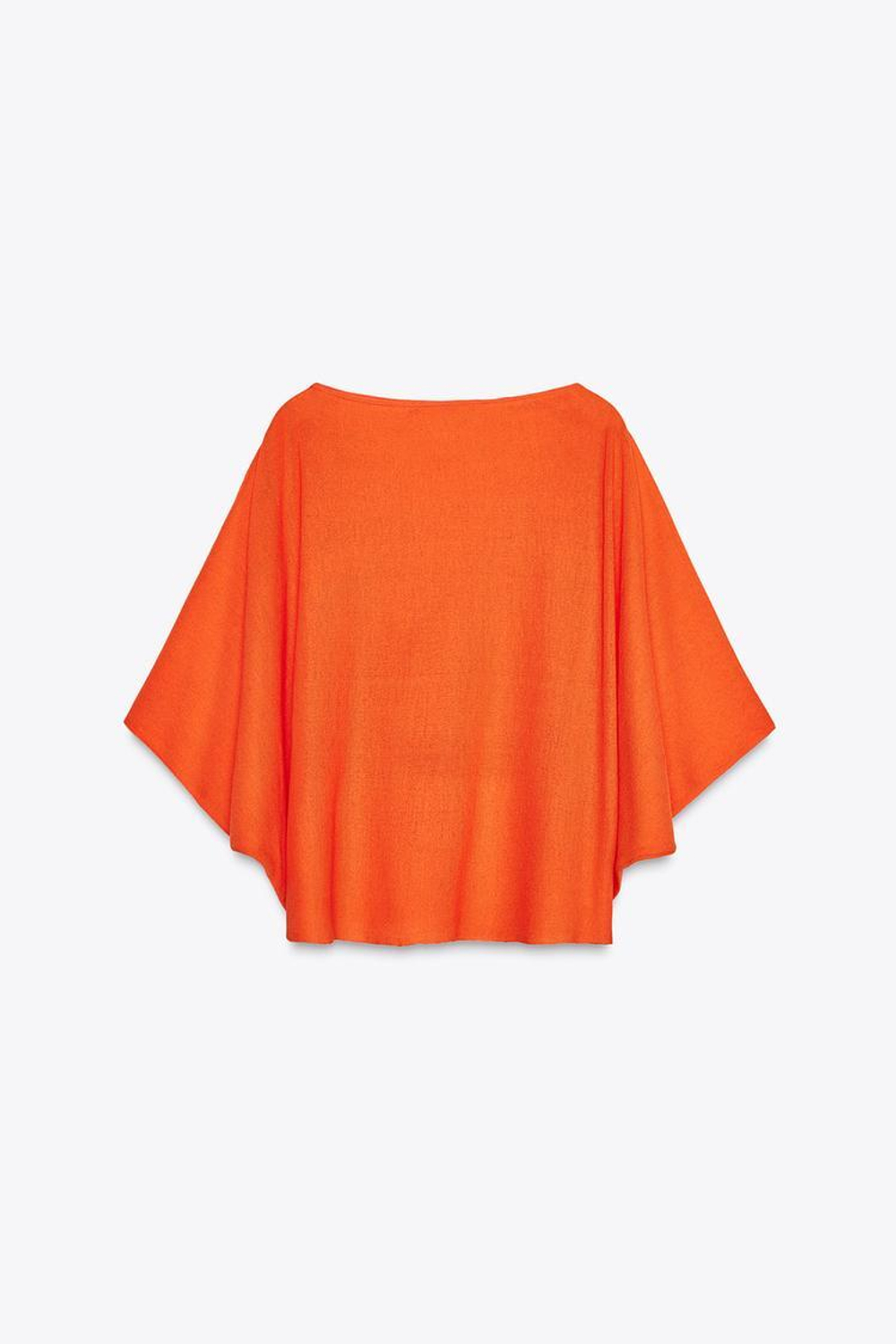 ZARA ОДНОТОННЫЙ ТРИКОТАЖНЫЙ ТОП, ОРАНЖЕВЫЙ