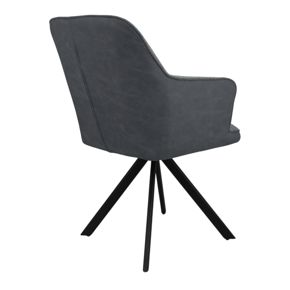 Стул поворотный "Ная М 360" (арт. 120П8), велюр Сити 06 / иск. нубук Кипрус 13, ножка профильная черная