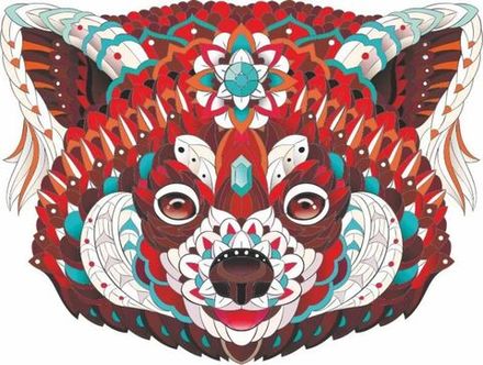 Панно настенное из дерева "Красная панда" 50х35 см.