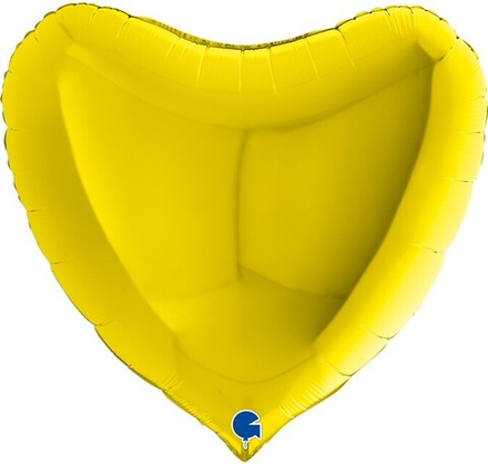 Шар (36""/91 см) Сердце, Желтый, 1 шт. А52