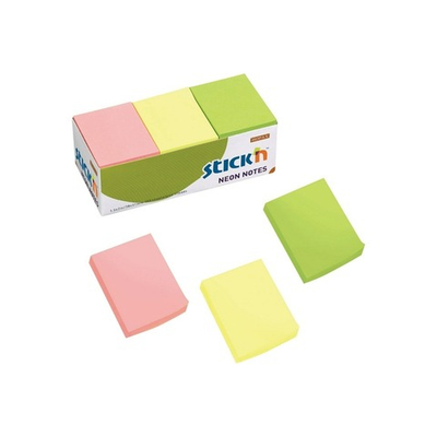 Блок бумаги с л/к 38,1*50,8 100 л. 3цв. неон (12 шт) 21131