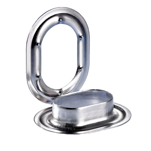 Люверсы для мягких окон никелированные 22,3х13,5 мм овальные - 500 шт.