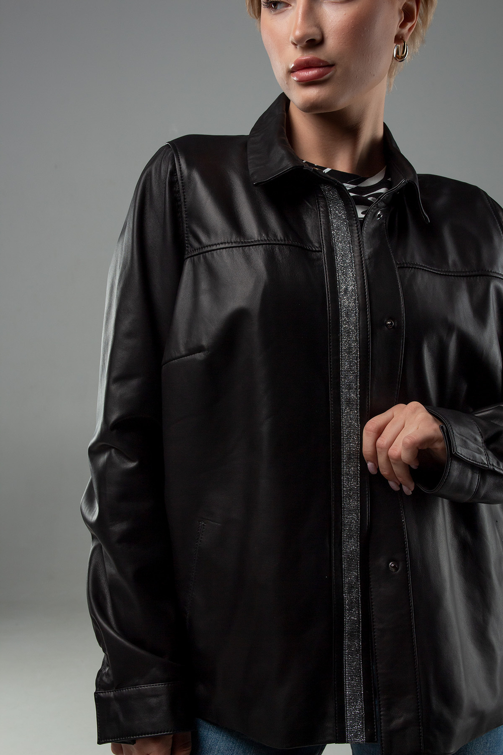 Куртка кожаная TONY GRAZZA, 515, черный