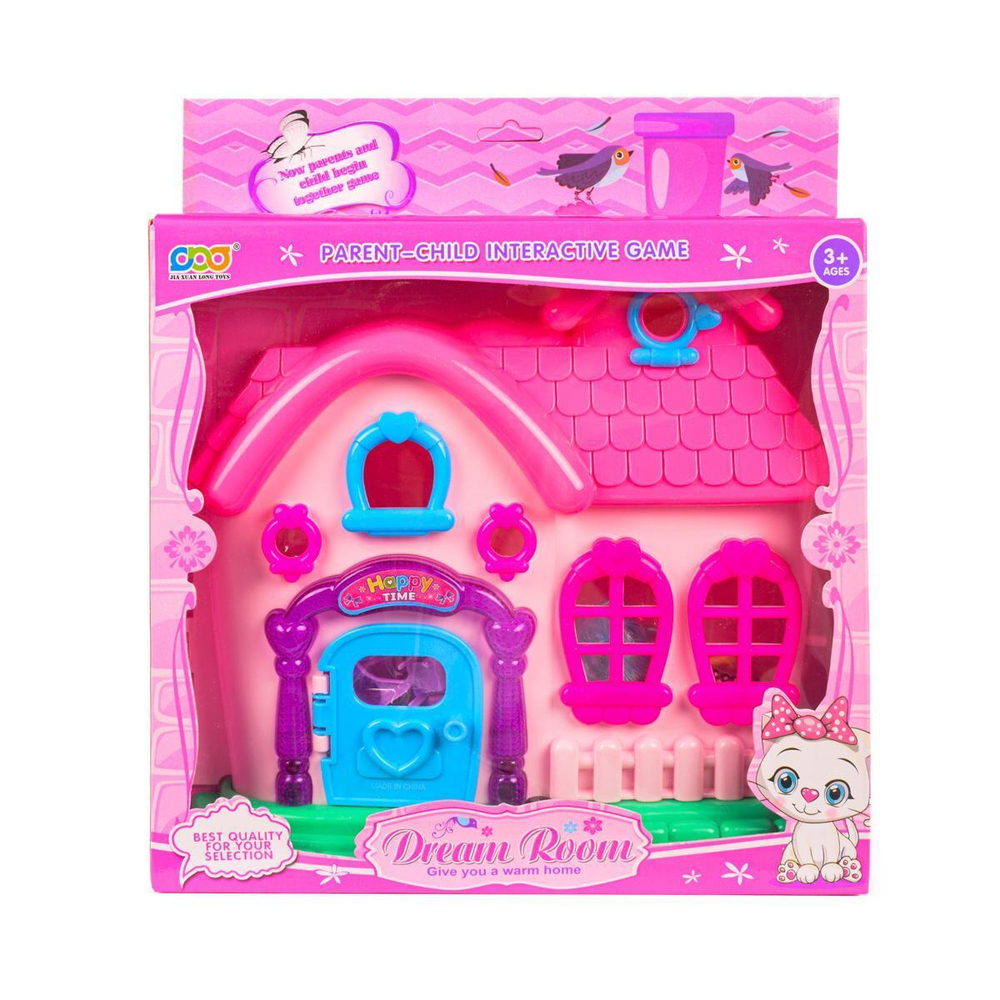 Игрушечный дом для куклы с мебелью и фигурками коробка 666-220F