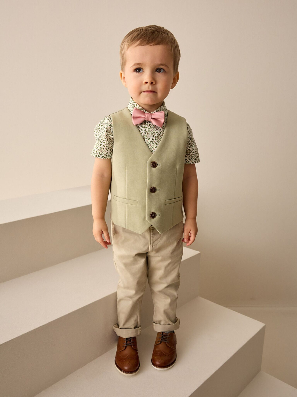 Комплект из трех предметов для мальчика Next AG8-622, Хаки, Розовый