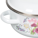 Кастрюля сталь, эмал, 3 л, с крыш, СтальЭмаль, Мозаика белоснежная, 1RB201M, индукц