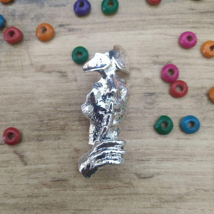 Брошь Абстракция лицо Тишина металл серебристый