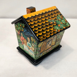 Шкатулка "Чайный домик" с ручной росписью