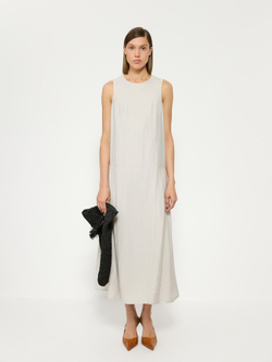 Платье элегантное из смесового льна