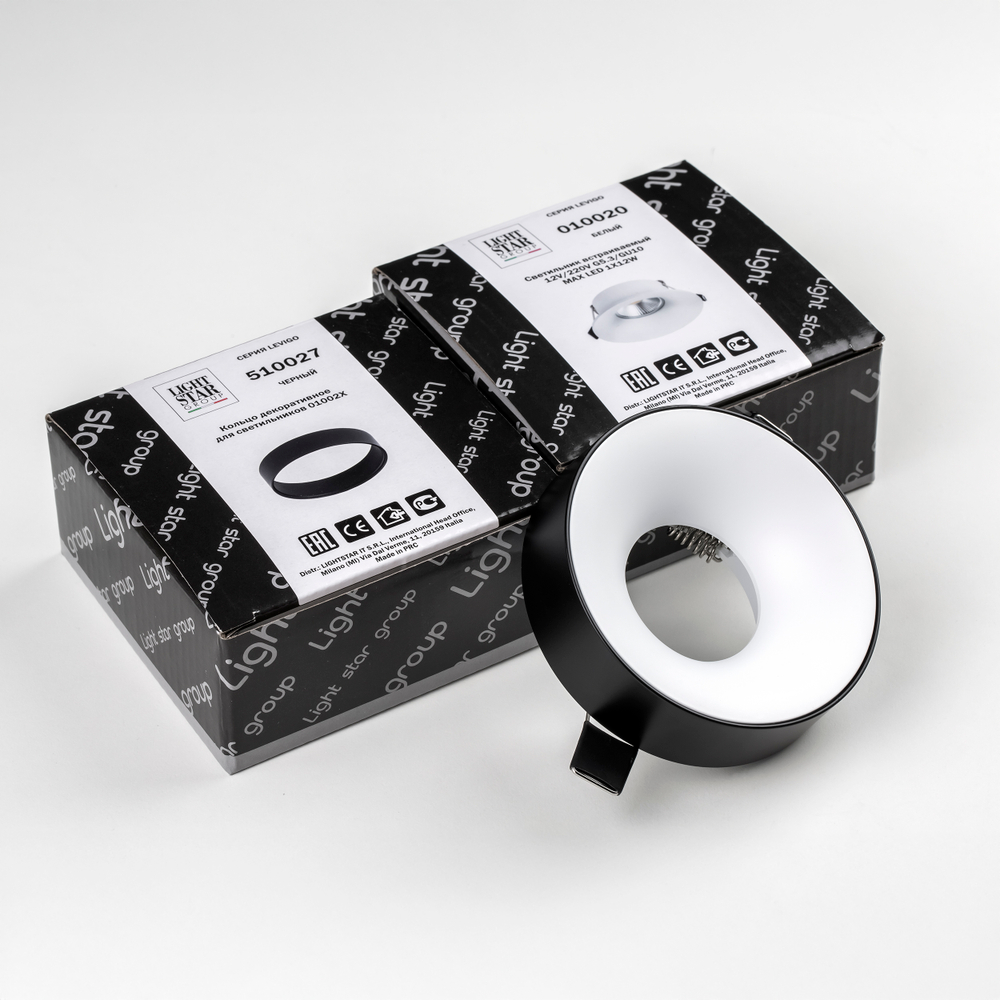 L01002027 Светильник LEVIGO MR16/HP16 БЕЛЫЙ/ЧЕРНЫЙ МАТОВЫЙ (010020+510027)