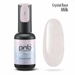 База светоотражающая сверкающая PNB молочная 8 мл УФ/ЛЕД/Crystal Base PNB milk 8 ml