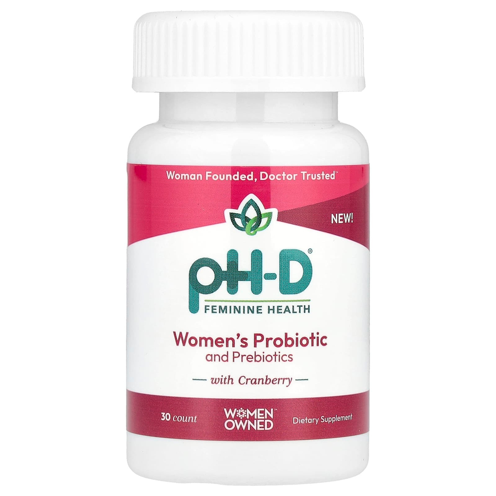 pH-D Feminine Health, Пробиотики и пребиотики для женщин с клюквой, 30 капсул
