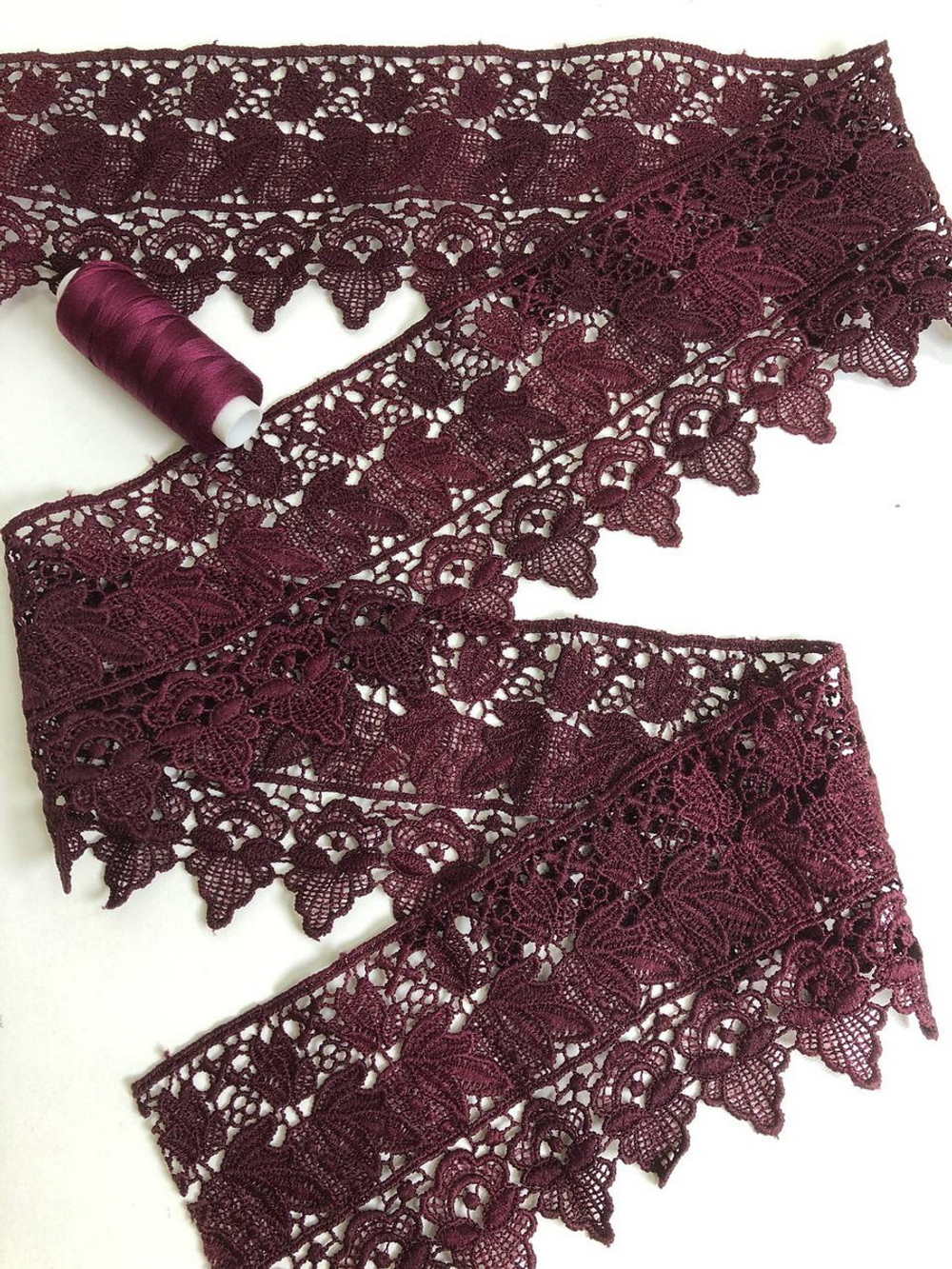 Тесьма плетеная,  9см, бордовый AF