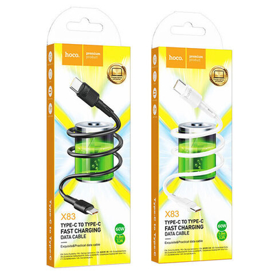 Кабель HOCO X83 Type-C-Type-C 60W 3A 1м PVC Black