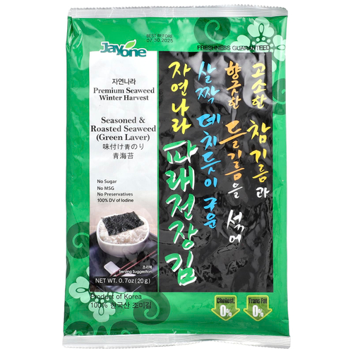 Jayone, Обжаренные и приправленные водоросли, зеленый умывальник, 20 г (0,7 унции)