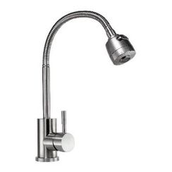 Смеситель АМУР д/кухни quot;уткаquot;, карт. 35мм, нерж.сталь, гофр. излив, б/подв. (10) Арт. BY2020-B2