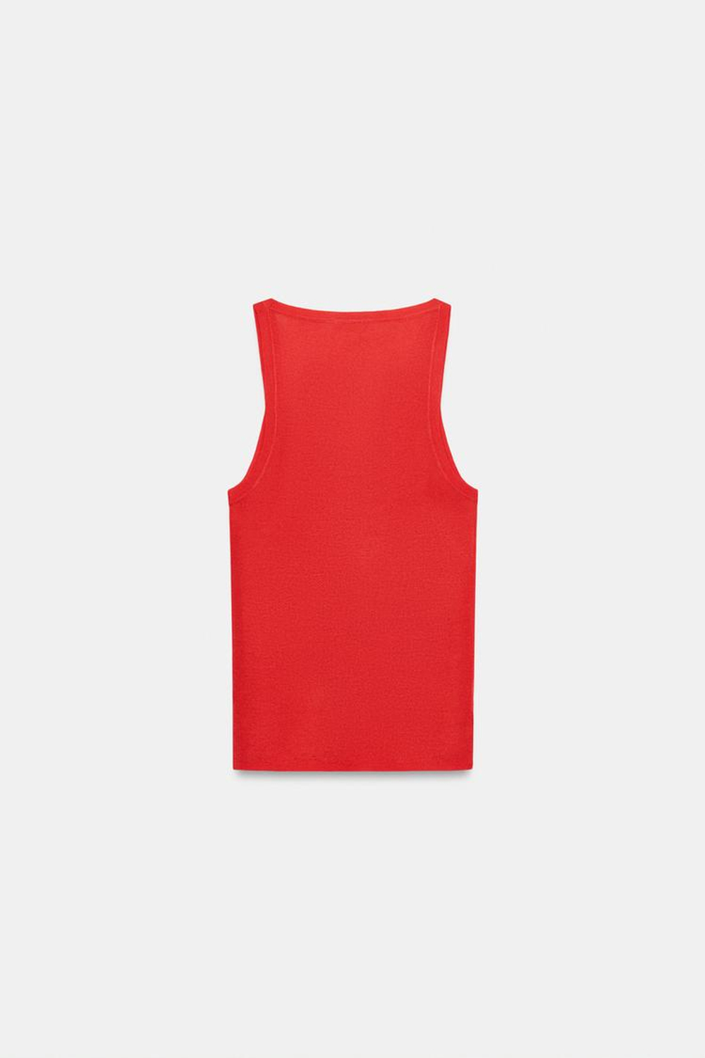 ZARA ТОП ИЗ ТОНКОГО ТРИКОТАЖА БЕЗ РУКАВОВ, КРАСНЫЙ