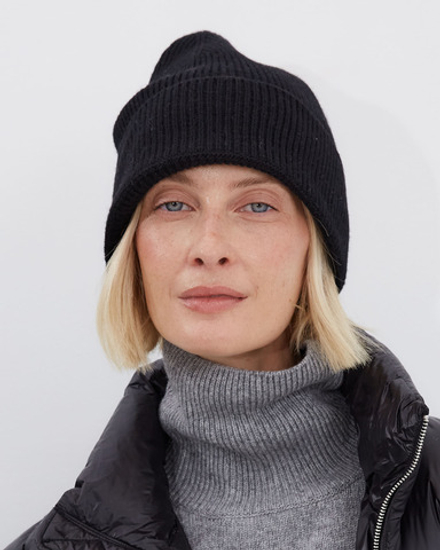 Шапка из смесового кашемира черный