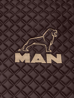 Ковры MAN TGX с 1-м ящиком (механика) (экокожа, коричневый, черный кант, бежевая вышивка)