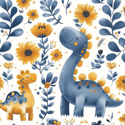 Динозаврики в цветах