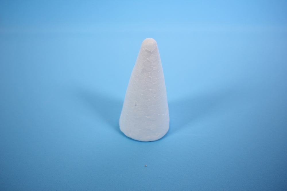 Фигура из пенопласта, Конус, белый, 10 см, 12 шт, 1 уп.