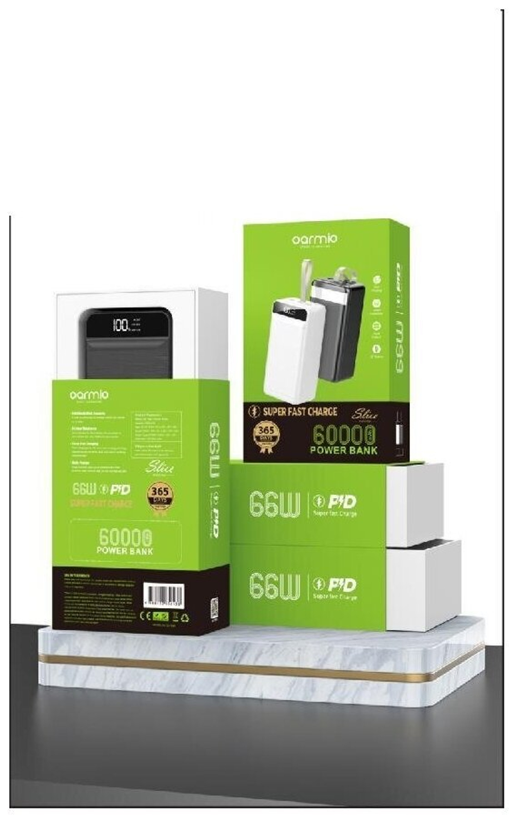 Внешний аккумулятор повербанк Oarmio на 60000 mAh