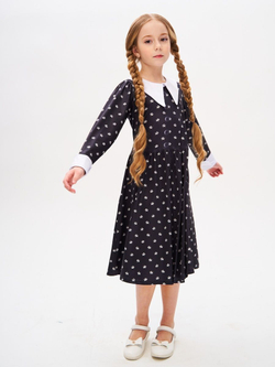 платье из сериала wednesday addams на Хэллоуин