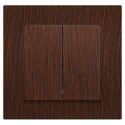 Выключатель Intro Accent 6-104-10 двойной, 10А-250В, IP20, СУ, AL/CU, венге