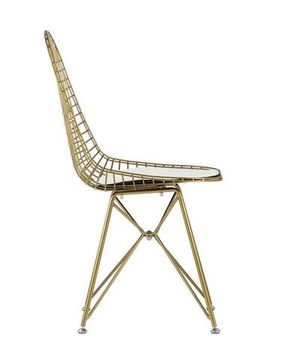 Стул обеденный Eiffel золотой с белой подушкой