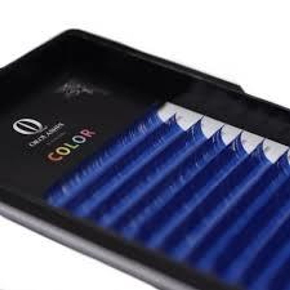 Синие ресницы OkoLashes Color MIX - 16 линий