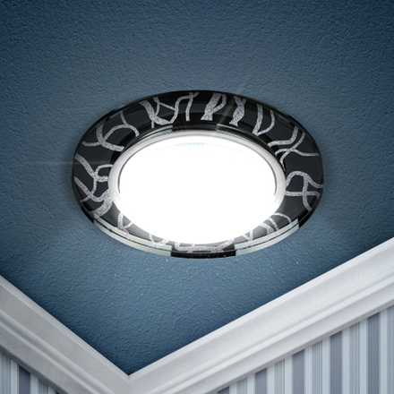 Светильник встраиваемый ЭРА DK80 WH/BK под лампу GX53 белый/черный