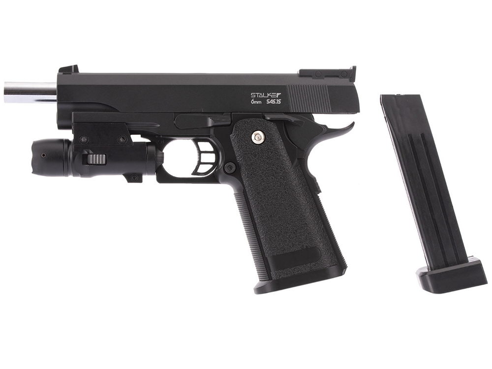Пистолет пневматический Stalker SA5.1S Spring (Hi-Capa 5.1) +ПБС +ЛЦУ (SA-3307151S)