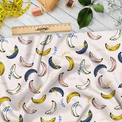 Ткань штапель разноцветные бананы