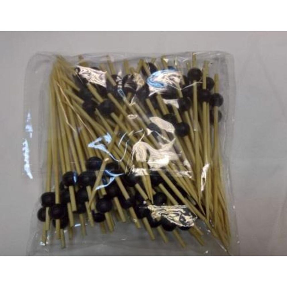 Пика шпажка бамбук "Жемчуг" 12 см черный 100 шт P.L.