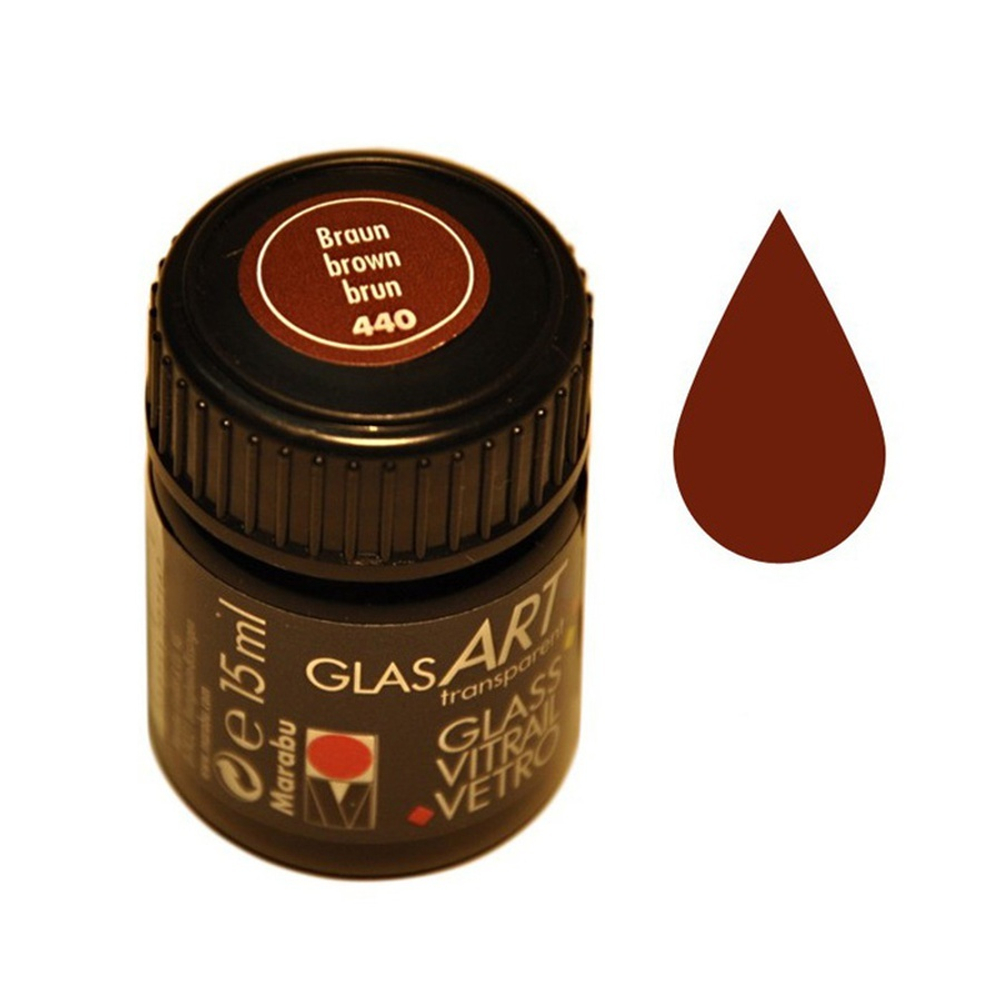 Marabu Краска для витража GlasArt, 15 мл, коричневый