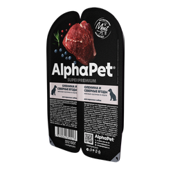 Консервы ALPHAPET Superpremium консервы для собак с олениной и северными ягодами (кусочки в соусе) - 100 гр