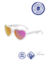 С/з очки Babiators Blue Series Polarized Hearts. Влюбляшка (The Sweetheart). Белые. Розовые зеркальные линзы