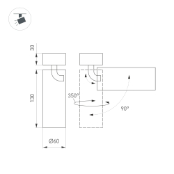 Светильник SP-GABI-SURFACE-FLAP-R60-12W Warm3000 (BK, 36 deg, 230V) (Arlight, IP40 Металл, 5 лет) 049927