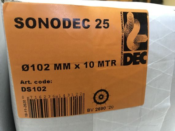 SONODEC 25-DS152мм x10м Звукопоглощающий гибкий алюминиевый воздуховод (Нидерланды)
