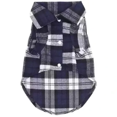 Кофта - рубашка фланелевая для мелких пород собак и кошек «BRO Style», цвет синий, р M