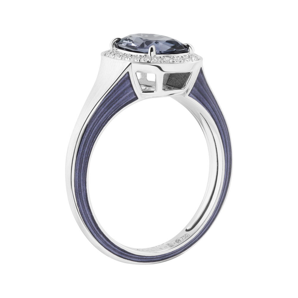 Кольцо со Шпинелью и Бриллиантами, Эмаль, R0143-02/4