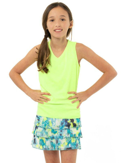 Футболка для девочки теннисная Lucky in Love Girls Eyelet Go Lightweight Rib Tank - orange frost