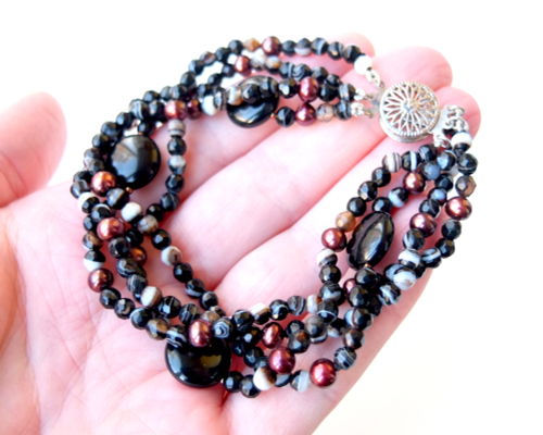 браслет из агата (б-1136)